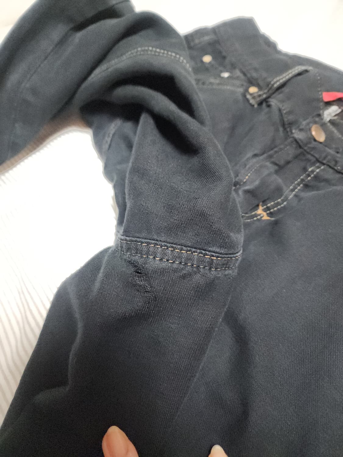 edwin black stitch detail cotton pants 상품이미지8