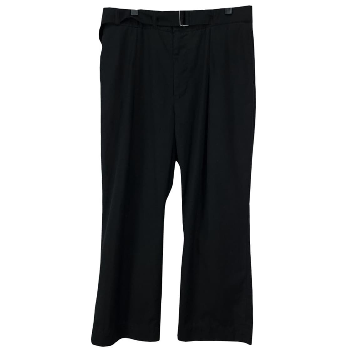 [유니폼브릿지] 벨티드 핀턱 와이드 팬츠 블랙 M19797 상품이미지2