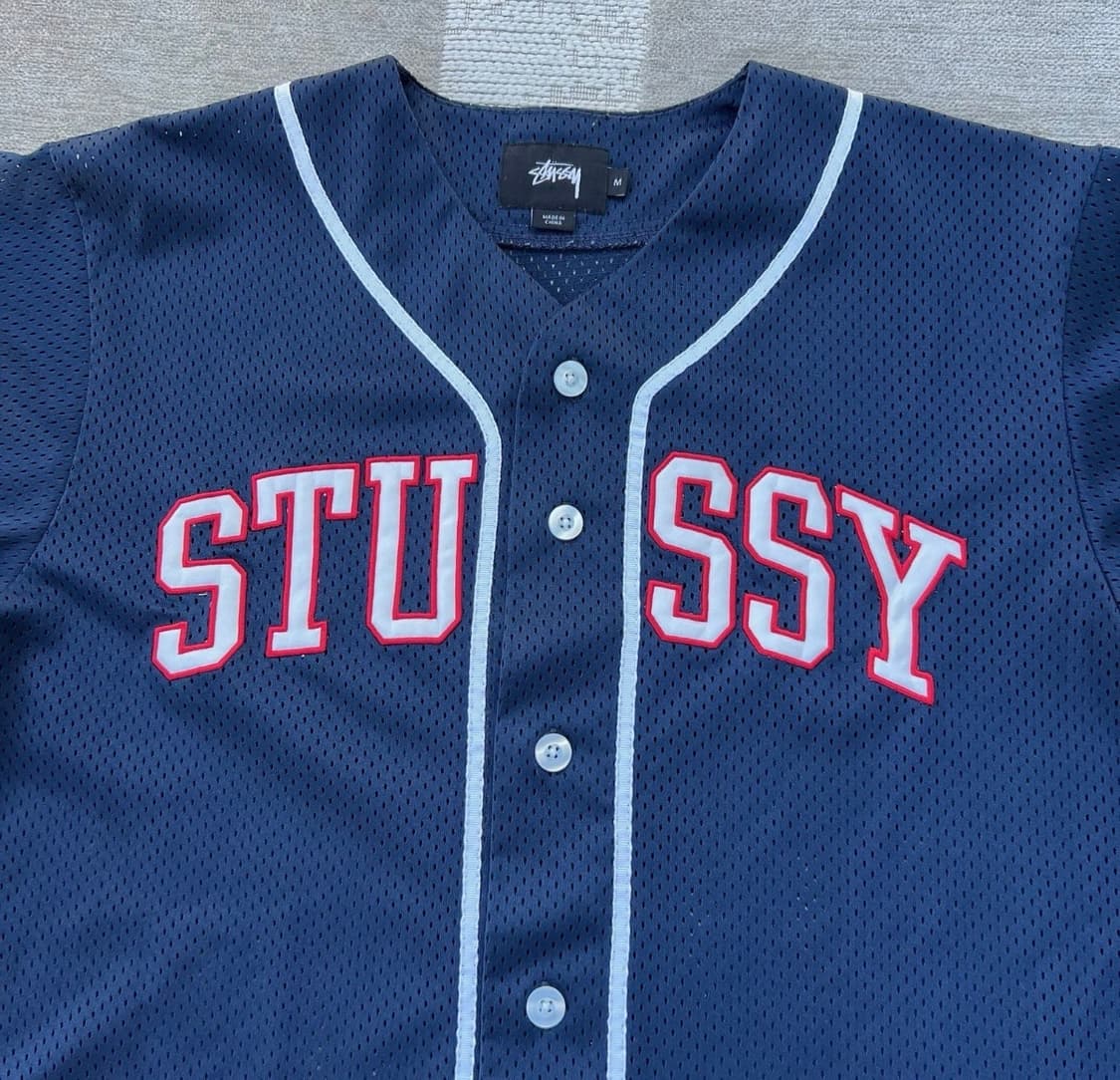 스투시 스펠 아웃 아치 로고 베이스볼 져지 네이비 M 상품이미지3