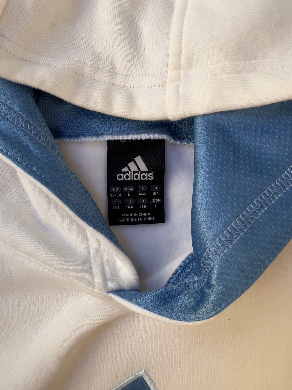 아디다스 삼선 화이트 후드티 L 상품이미지3