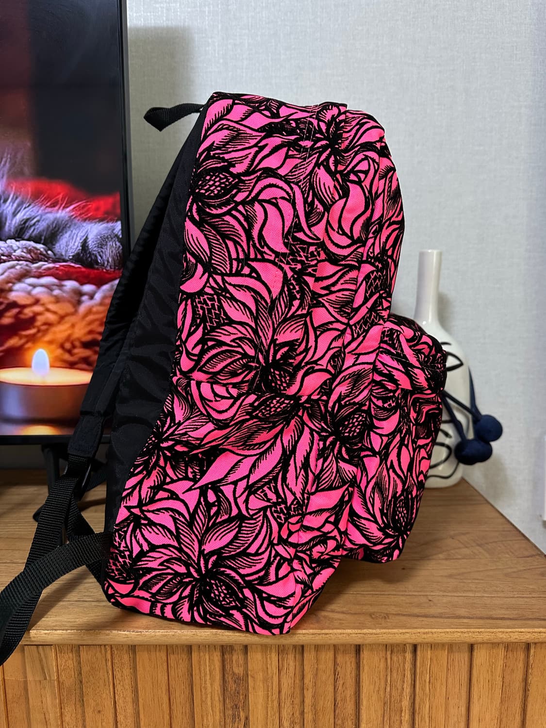 잔스포츠 핑크 꽃무늬 백팩 상품이미지4