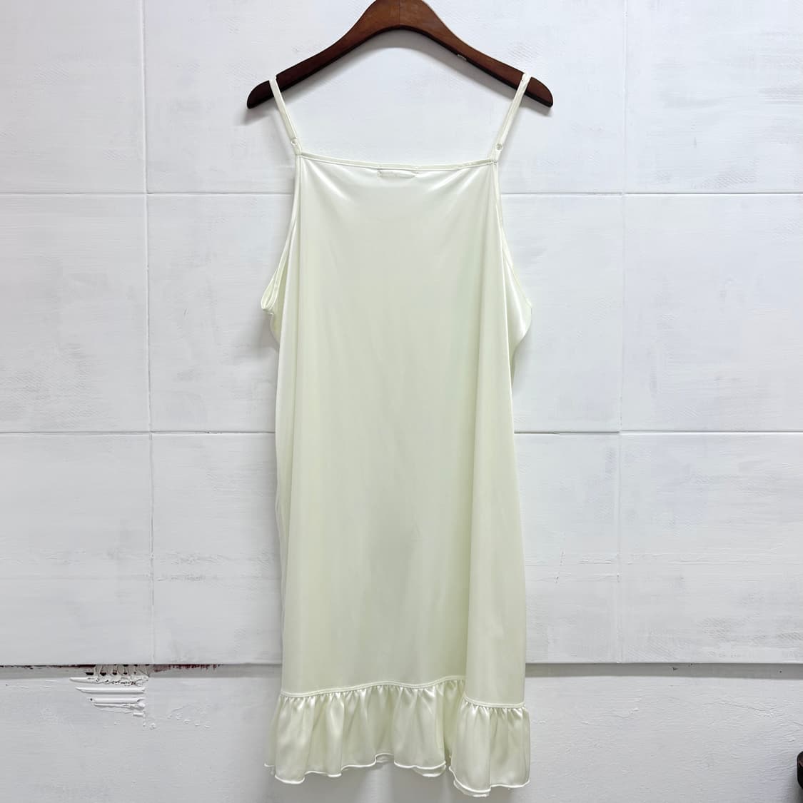 아이보리 레이스 세틴 프릴 슬립원피스  상품이미지4