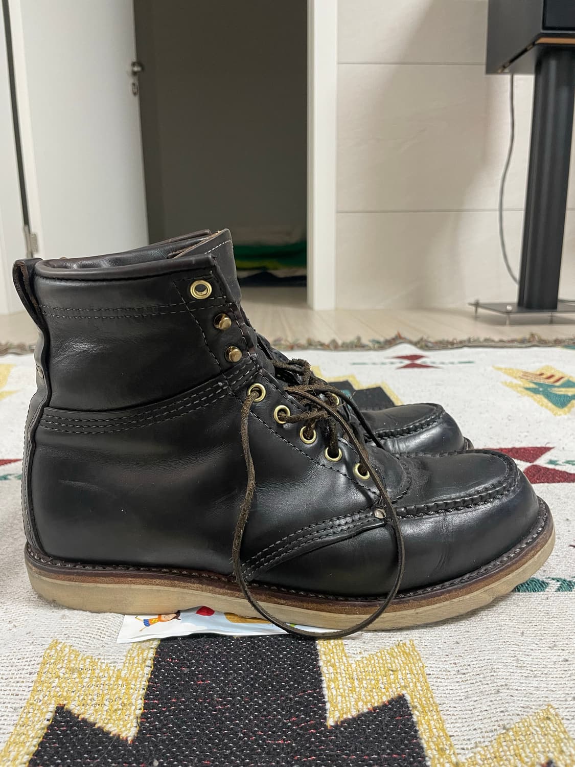 RRL 블랙 레더 워크 부츠(9) 상품이미지7