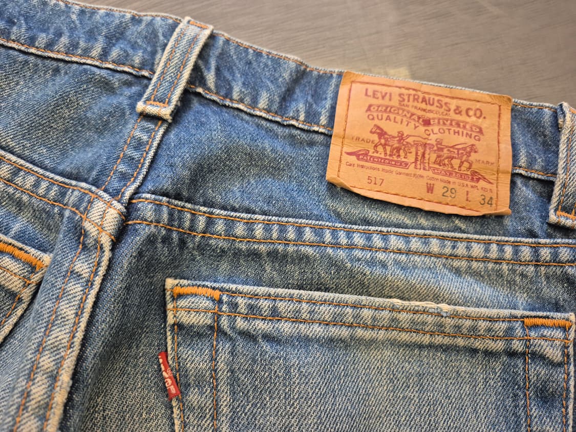 90s 리바이스 517 하드 디스트레스드 부츠컷 팬츠 상품이미지5