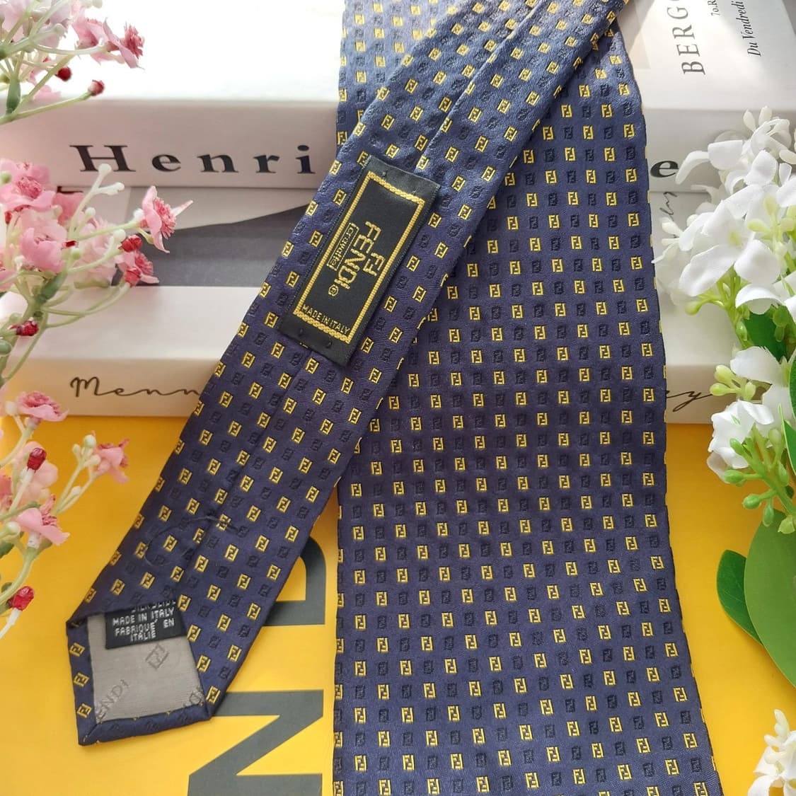 펜디 실크 네이비 FF 주카 로고 넥타이 10.5cm A+등급 K1543 상품이미지5