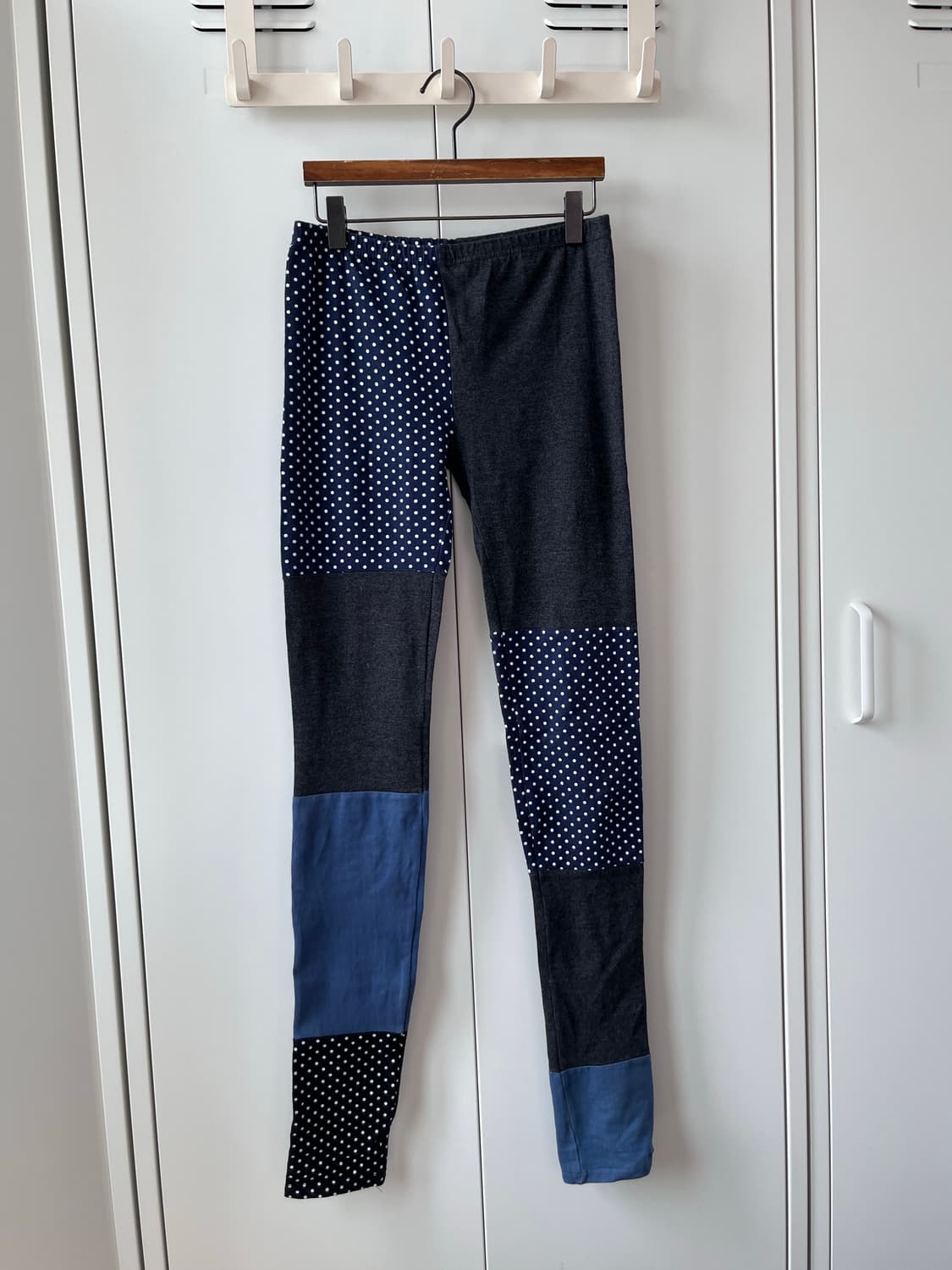 Vintage 도트 배색 패치 레깅스 상품이미지4