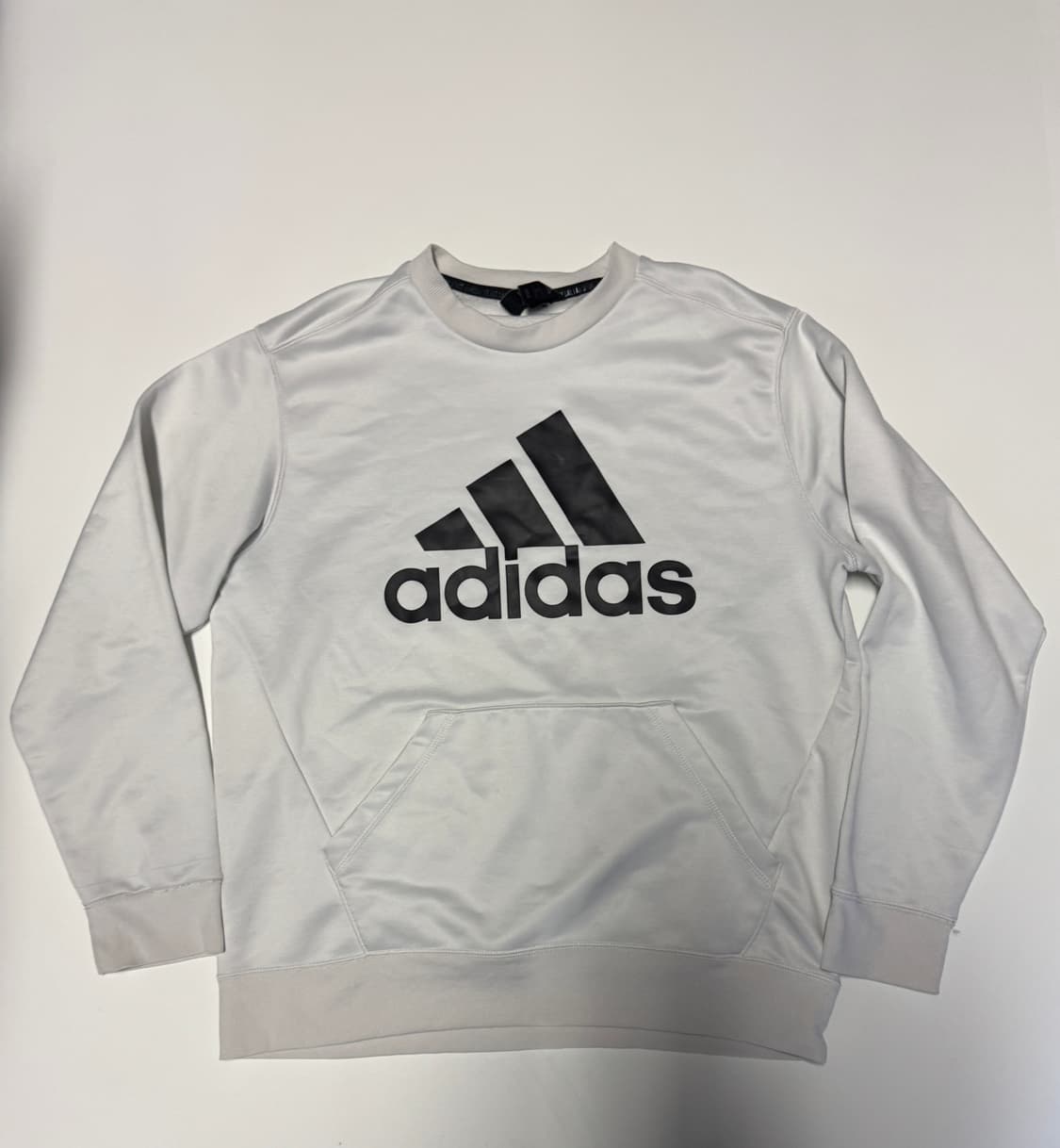 아디다스 빅로고 기능성 주머니 화이트 맨투맨 L 상품이미지1