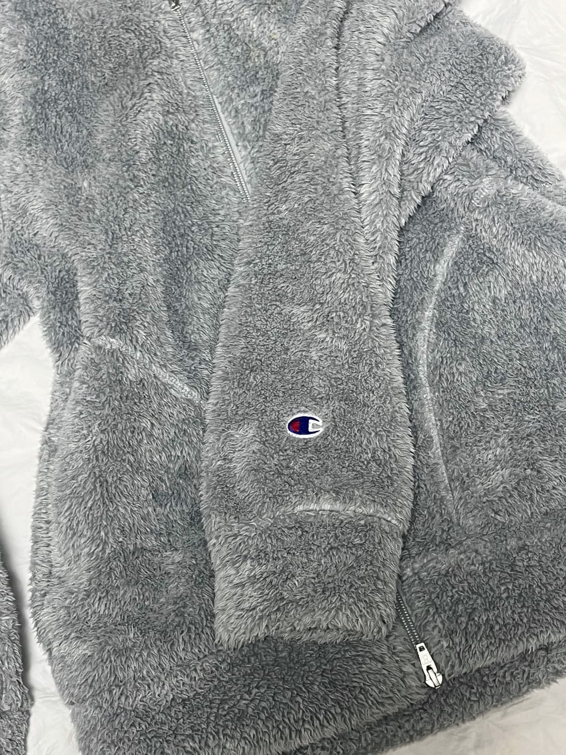 챔피온 로고 후리스 후드집업 상품이미지2