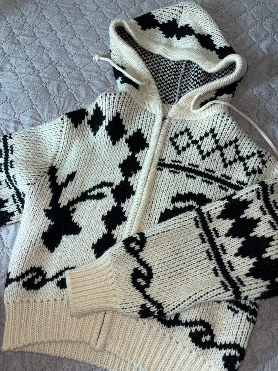 오픈 와이와이 자카드 니트 집업 상품이미지2