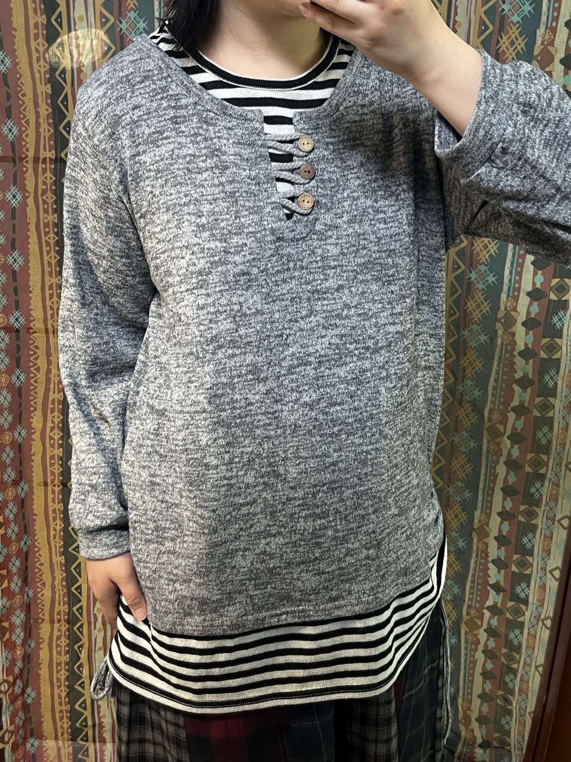 스트라이프 레이어드 니트 상품이미지3