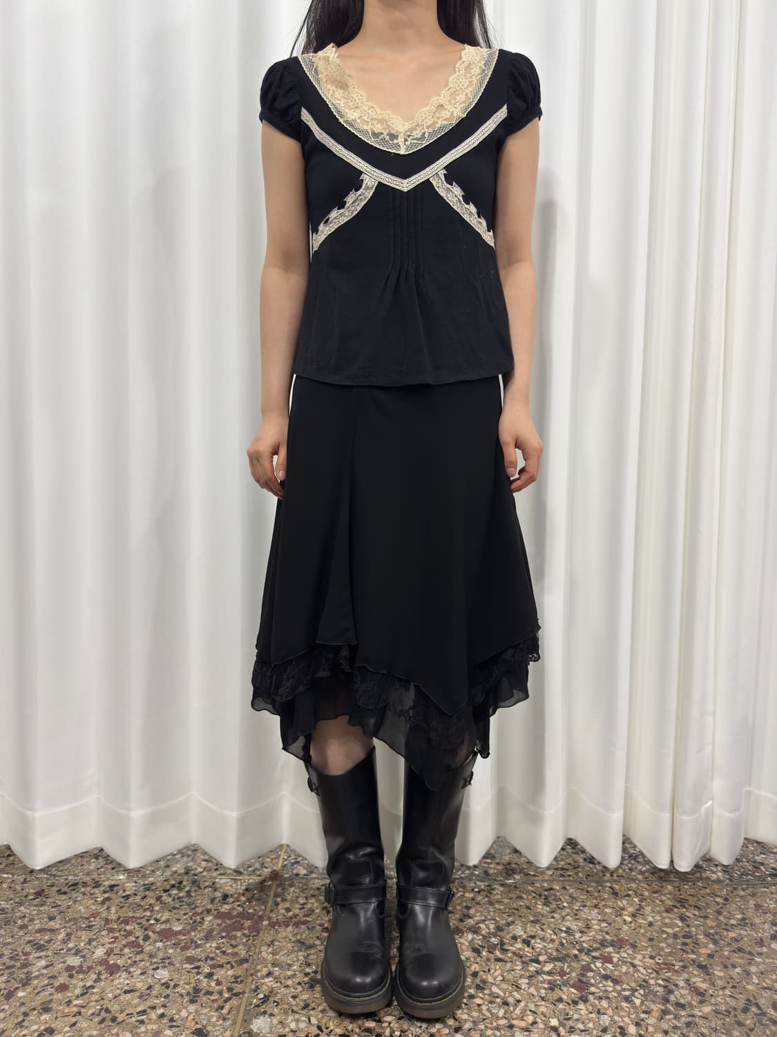 jill stuart lace detail slim top  상품이미지3
