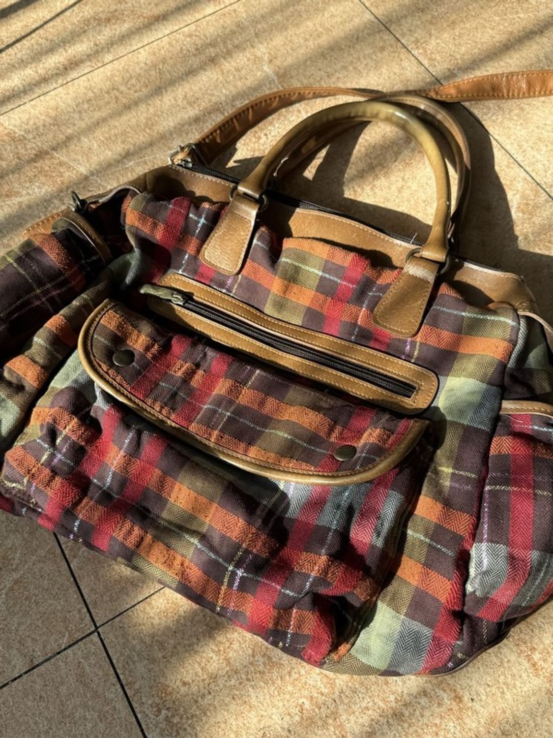 빈티지 포켓 체크 크로스백 숄더백 상품이미지3