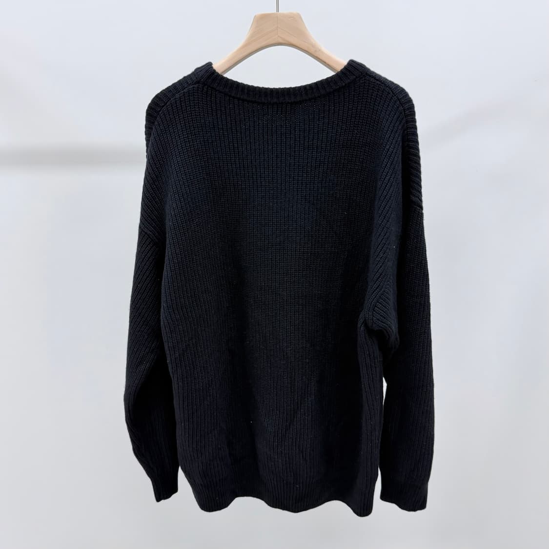 [S+급/M] 셀린느 로고 리브드 울 니트 블랙 스웨터 상품이미지5