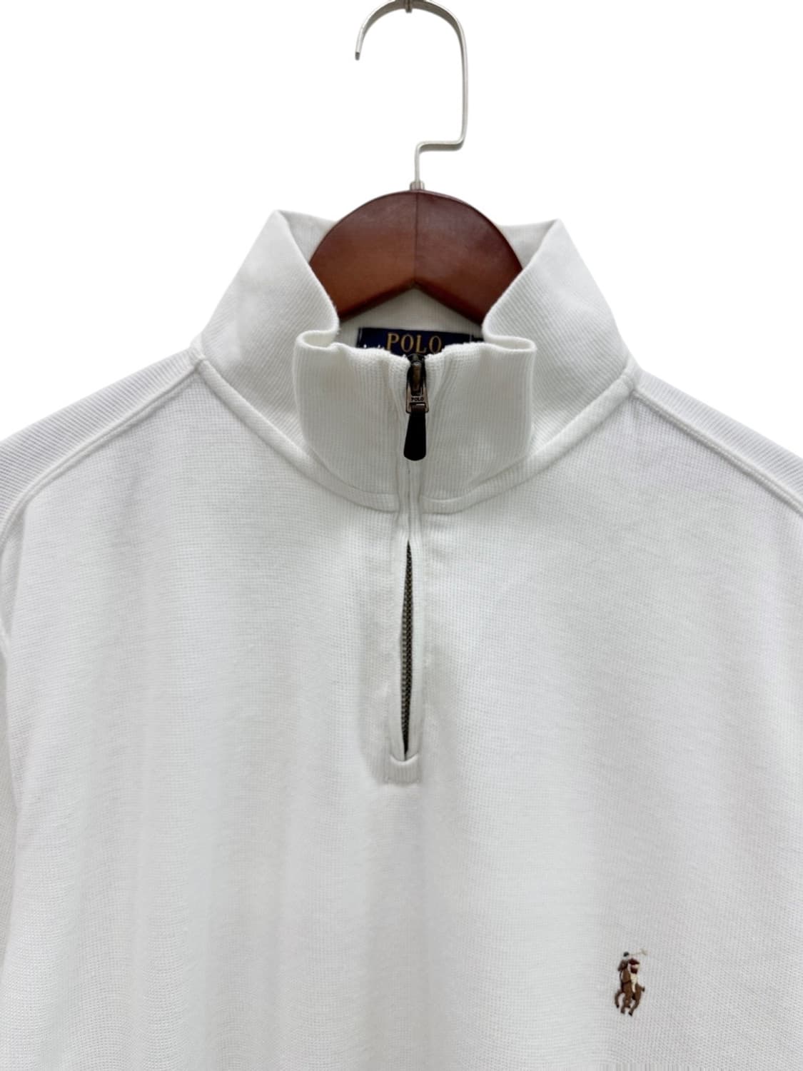 폴로 반집업 니트 화이트 (L~XL) 상품이미지3