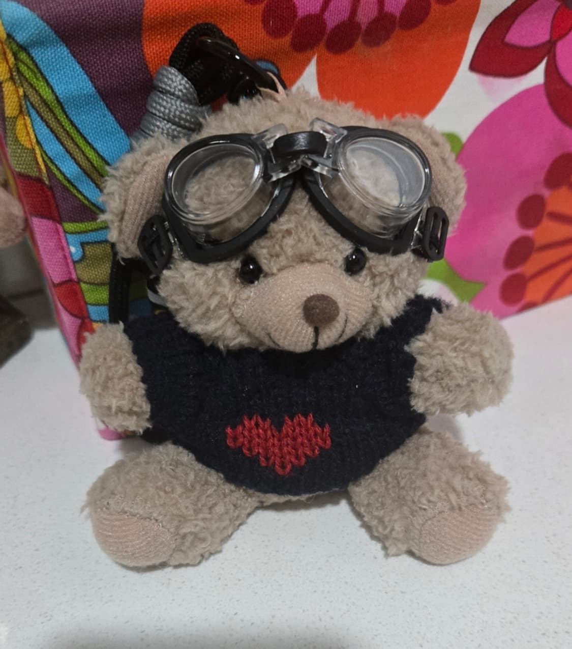 고글 곰돌이 인형 키링 새제품 상품이미지2