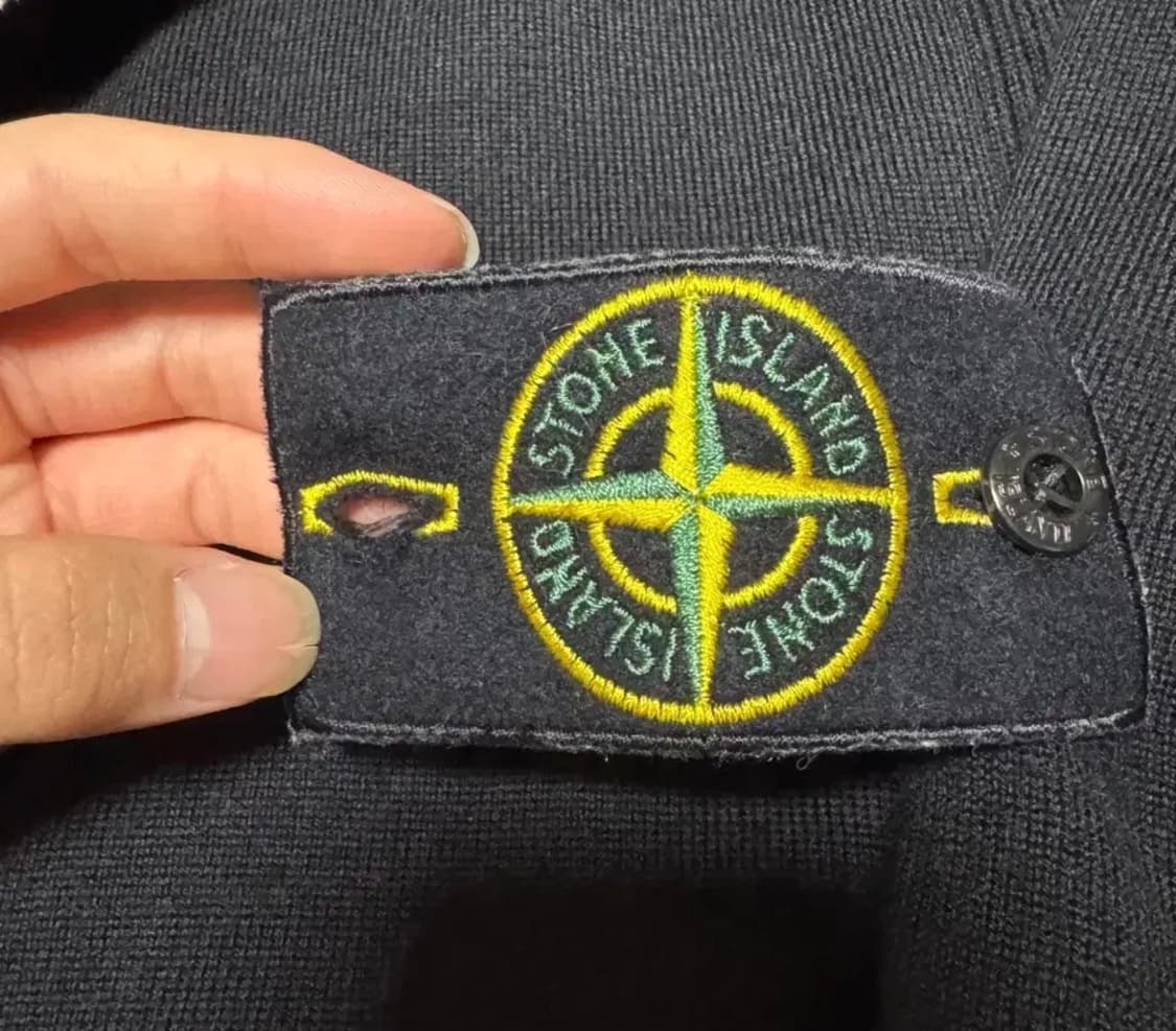 [M]스톤아일랜드 니트 집업 가디건 블랙 상품이미지3