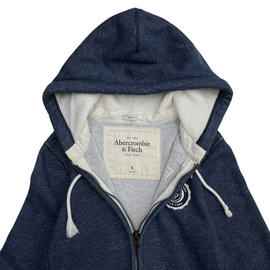 아베크롬비 패치로고 빈티지 블루 후드집업 S 상품이미지6