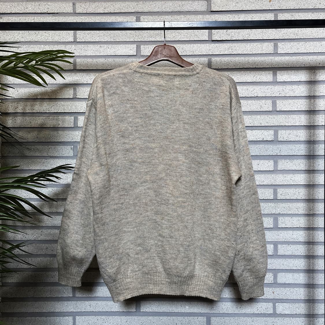 JPN VINTAGE 지오매트릭 자카드 블럭 패턴니트 보카시 디테일 크림 상품이미지3