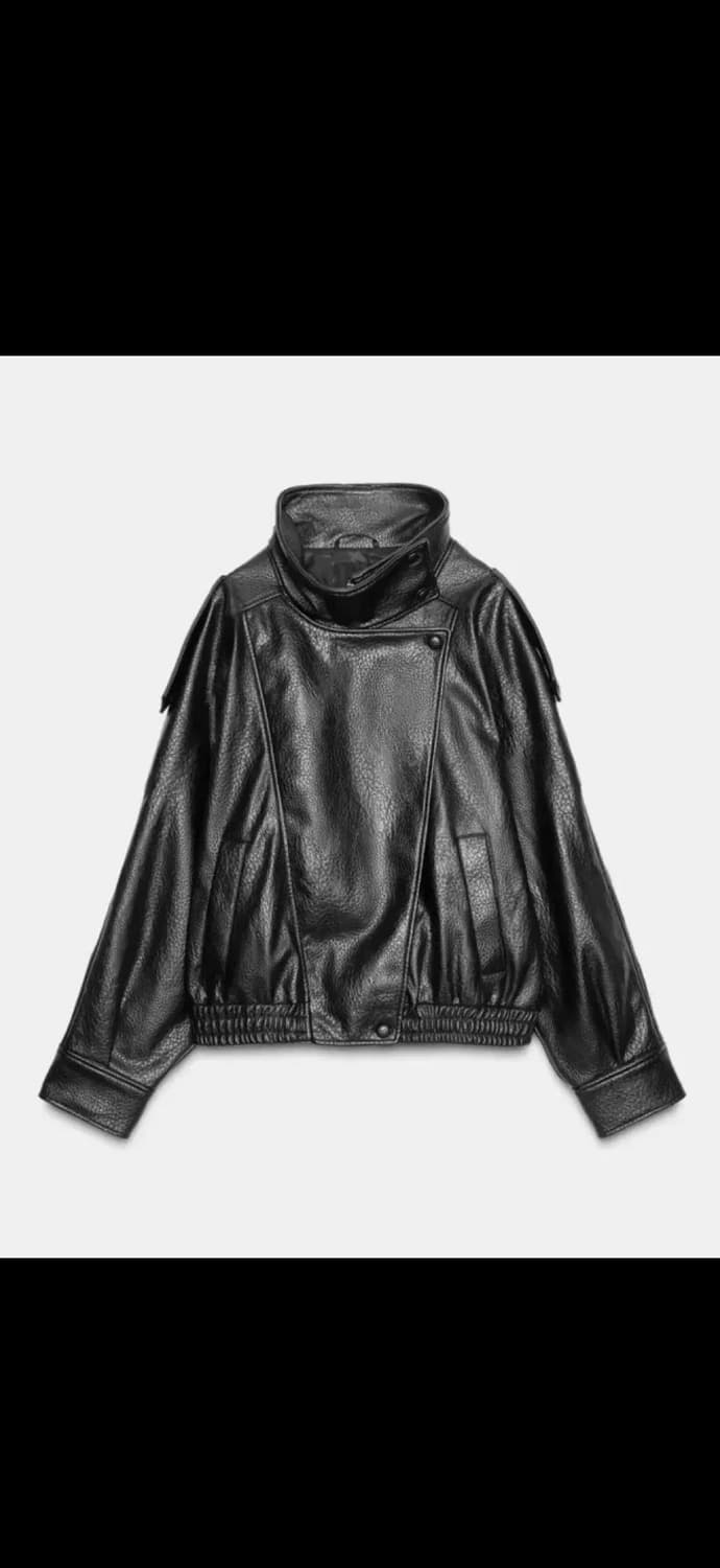 자라 zara 생로랑맛 자켓 페이크 레더 점퍼 상품이미지1