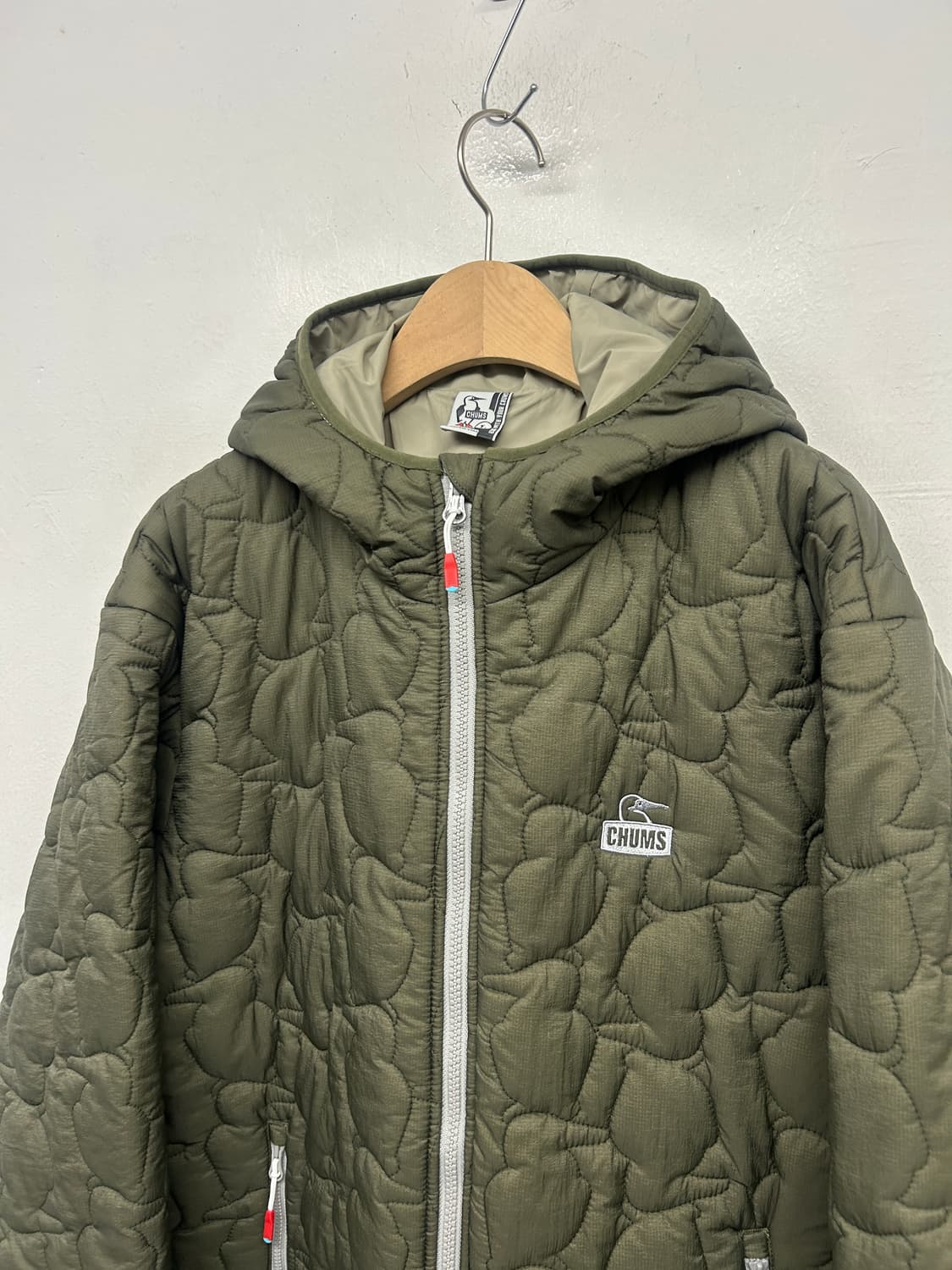 JPN CHUMS Booby 퀼팅 후드 자켓 카키 상품이미지2