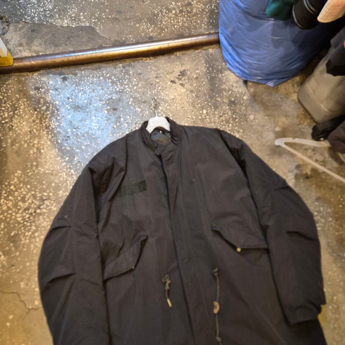 실사이즈-XL(착샷잇음) 블랙 롱 야상점퍼  상품이미지7