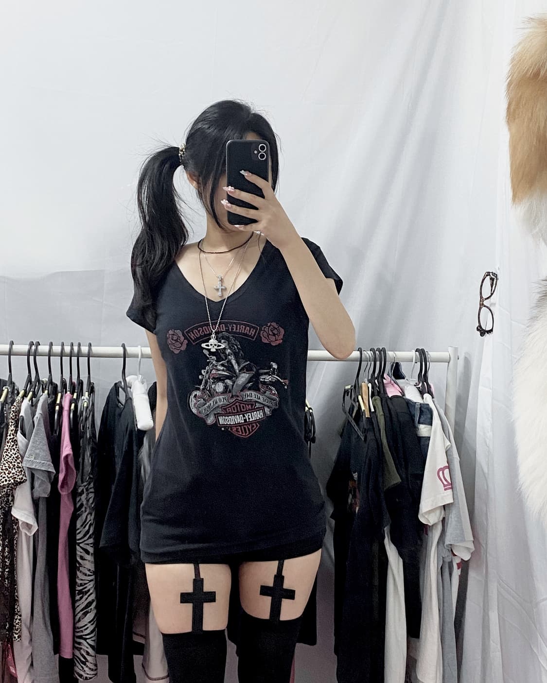 [HARLEY DAVIDSON] 할리데이비슨 장미 핀업걸 반팔 상품이미지1
