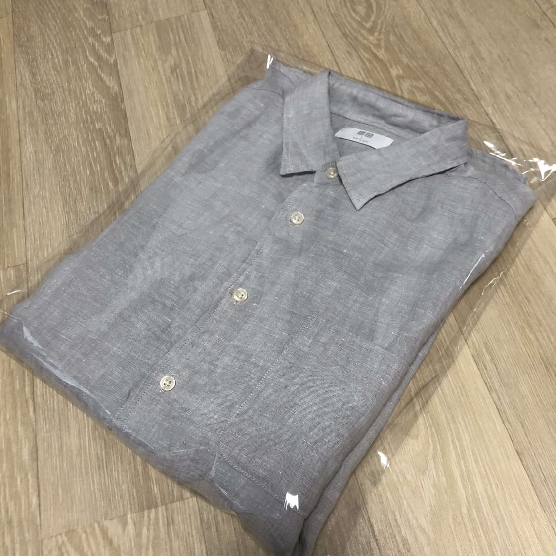 (L) 유니클로 UNIQLO 프리미엄 린넨 셔츠 그레이 유니클로 린넨셔츠 상품이미지10
