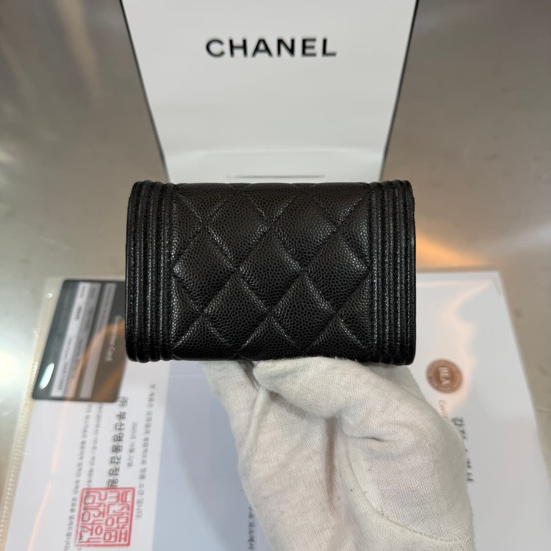 [리오브] 샤넬 CC 로고 보이 캐비어 플랩 카드지갑 상품이미지3