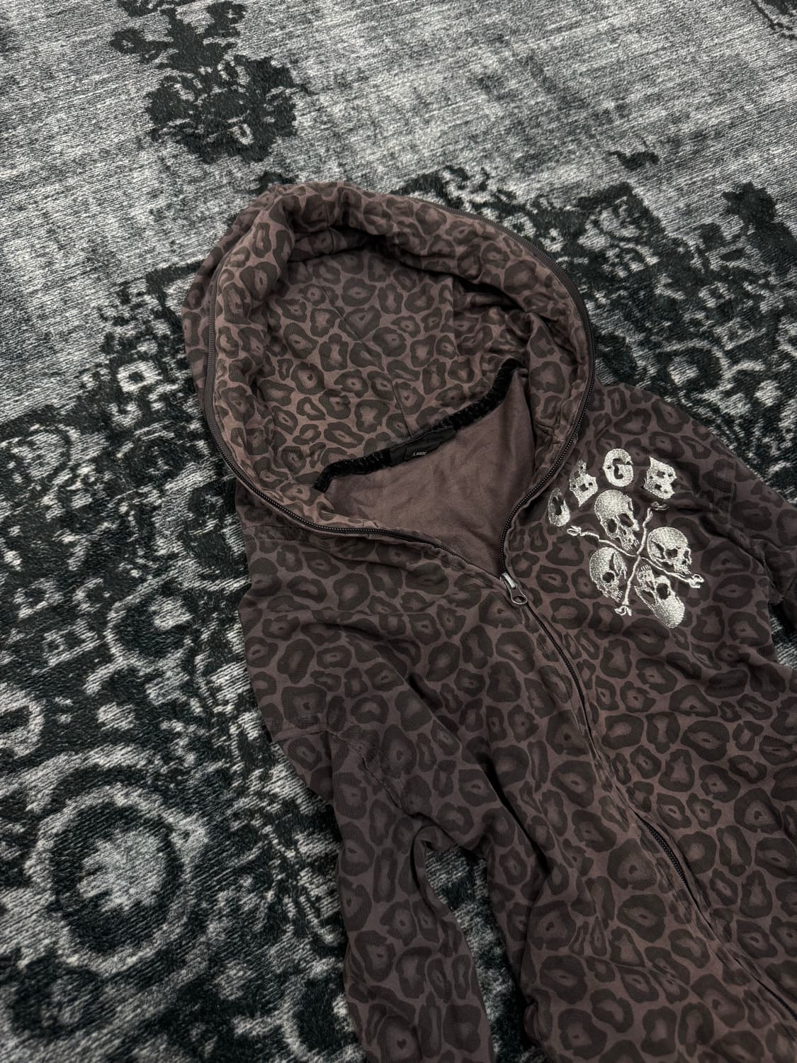 90s Cbgb leopard skull pull over parker 상품이미지2