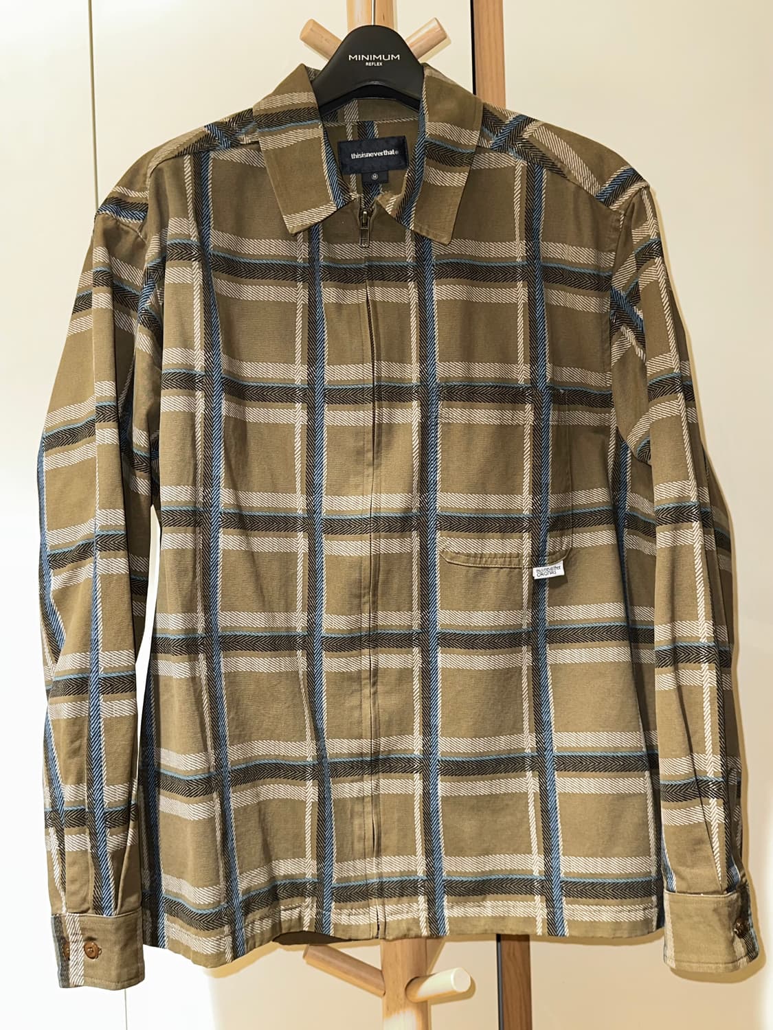 [M] 디스이즈네버댓 check full zip shirt brown 상품이미지2