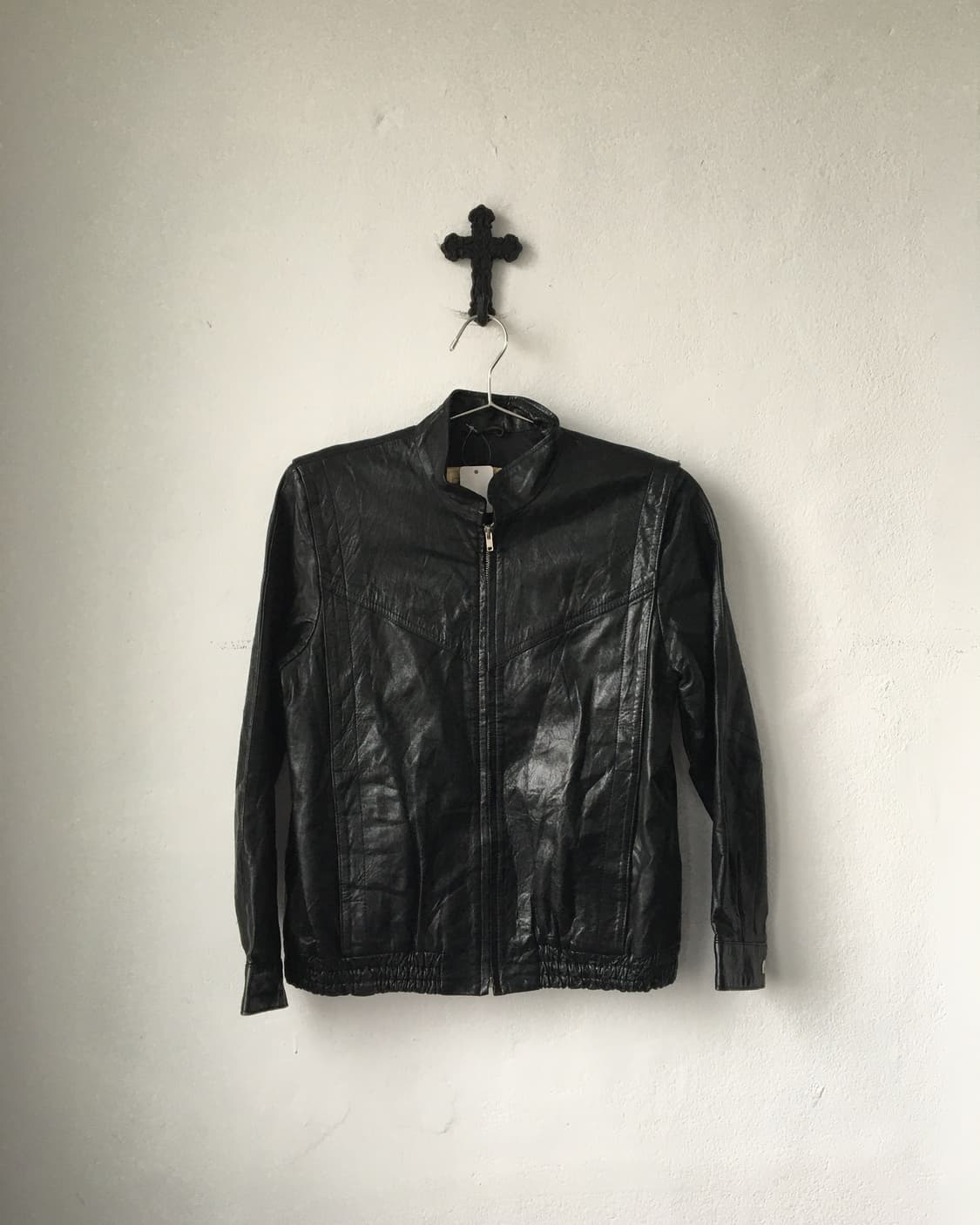 High neck leather jacket 상품이미지2