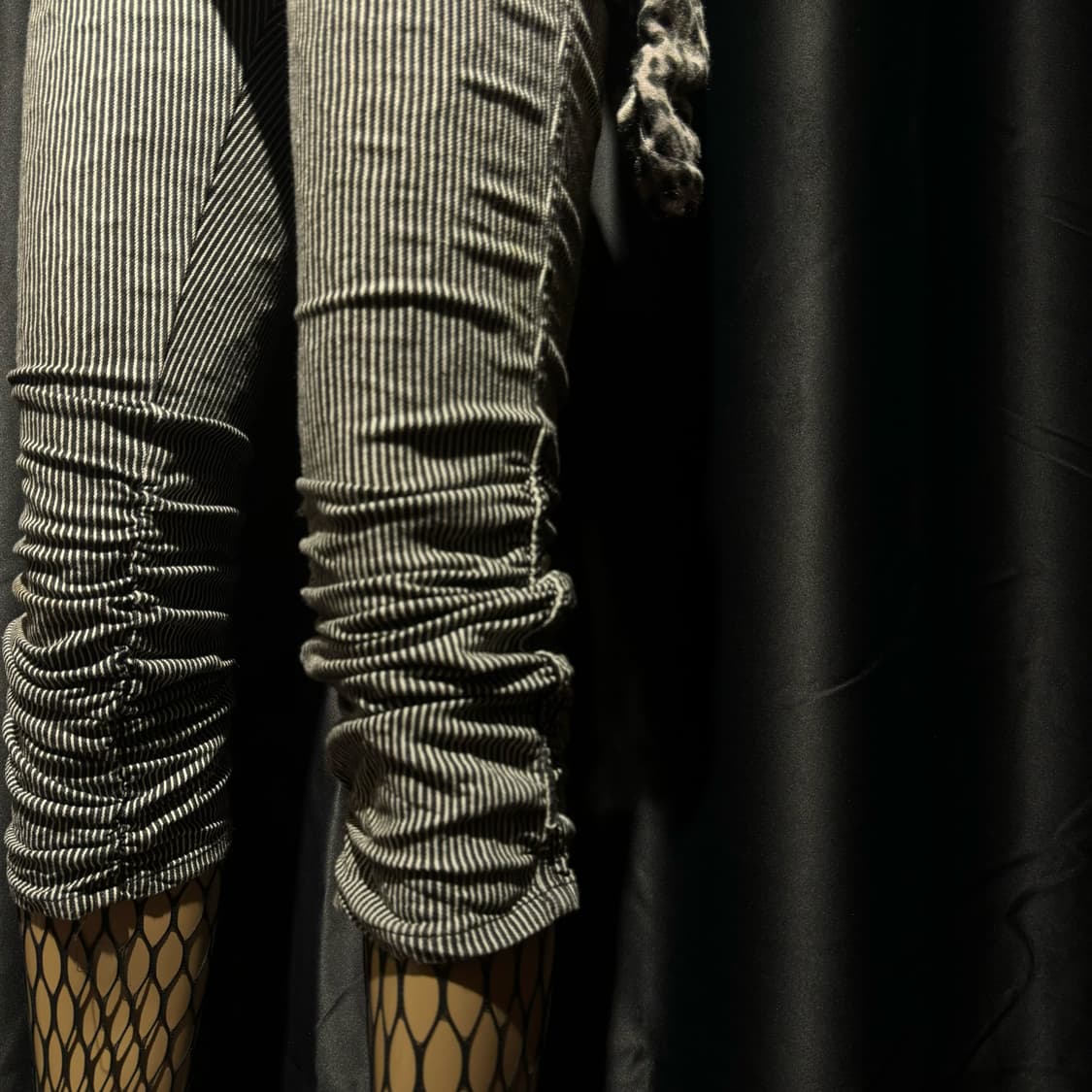 스트라이프 밑단 셔링 7부바지 상품이미지2