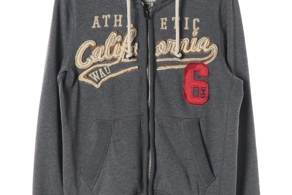 후아유 캘리포니아 아치로고 빈티지 후드집업 차콜 M 상품이미지4