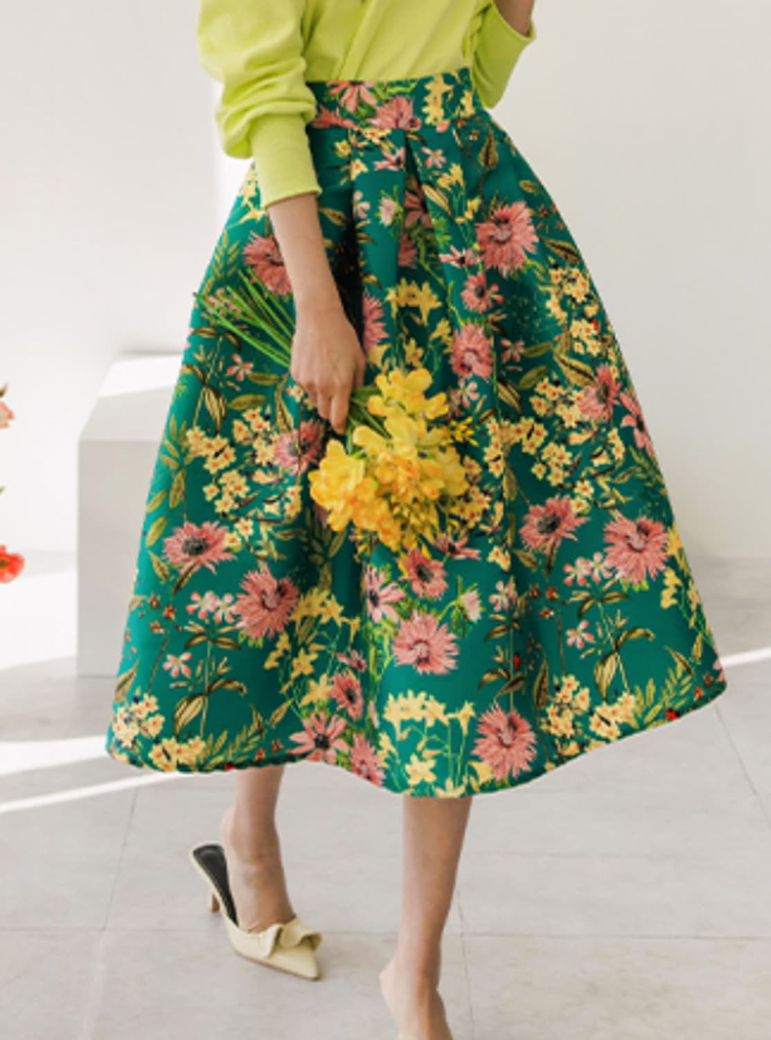 그녀희제 아델 플라워 A라인 스커트  상품이미지1