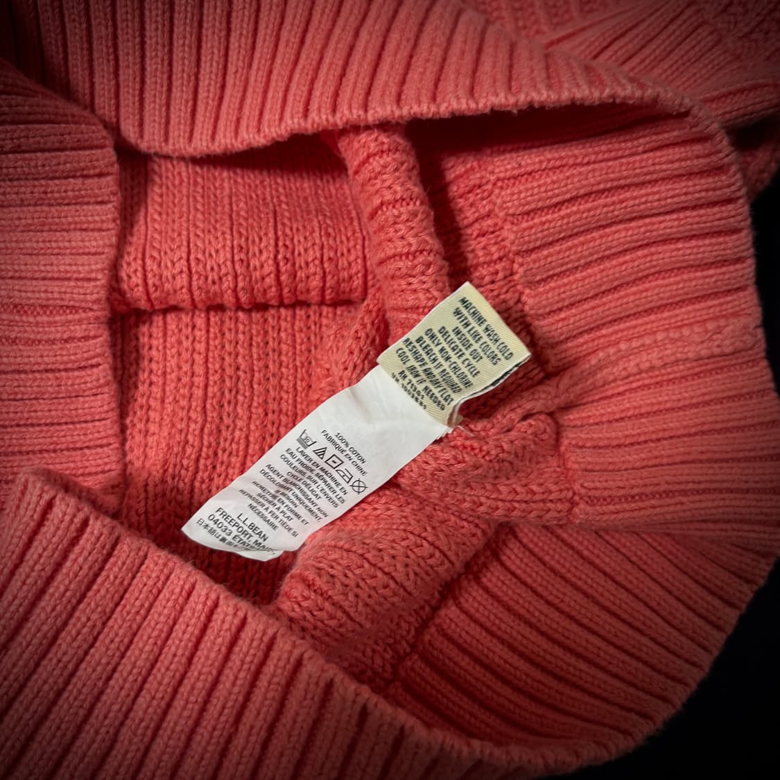 L.L.Bean Cotton Cable Knit - Coral Pink 상품이미지3