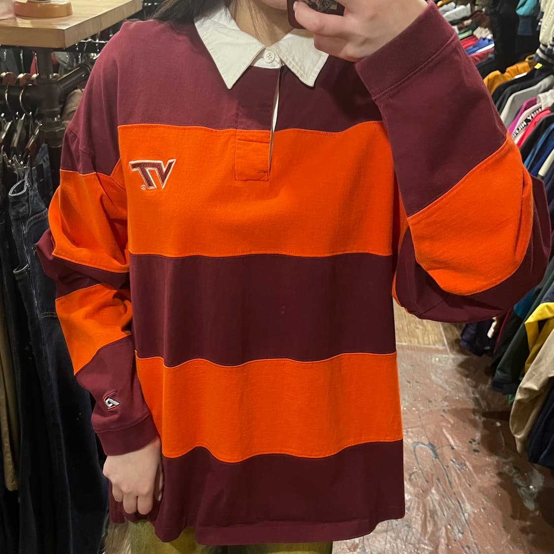 [HI] 빈티지 티셔츠 오렌지 레드 상품이미지1