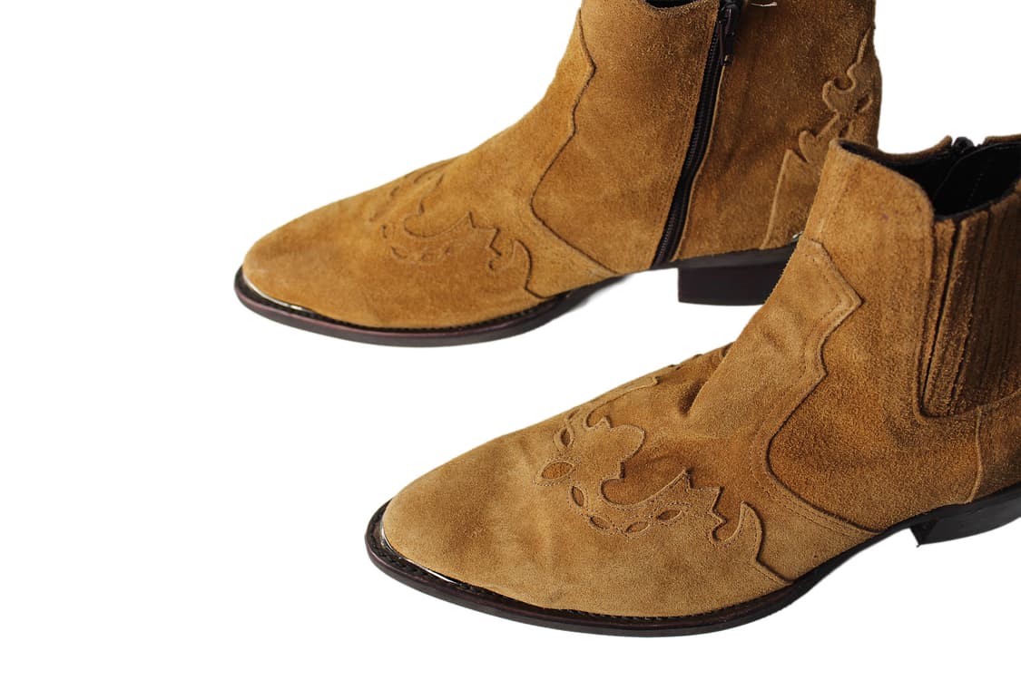 2000s Japan 핸드메이드 스틸 토 스웨이드 웨스턴부츠 상품이미지3