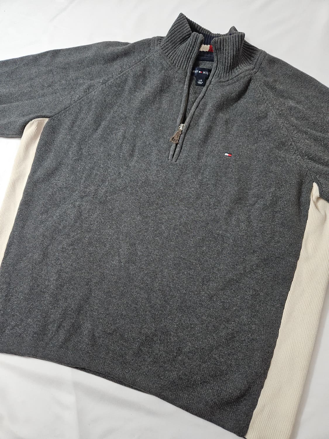 타미힐피거 반집업 하프집업 니트 배색 스웨터 L 상품이미지6