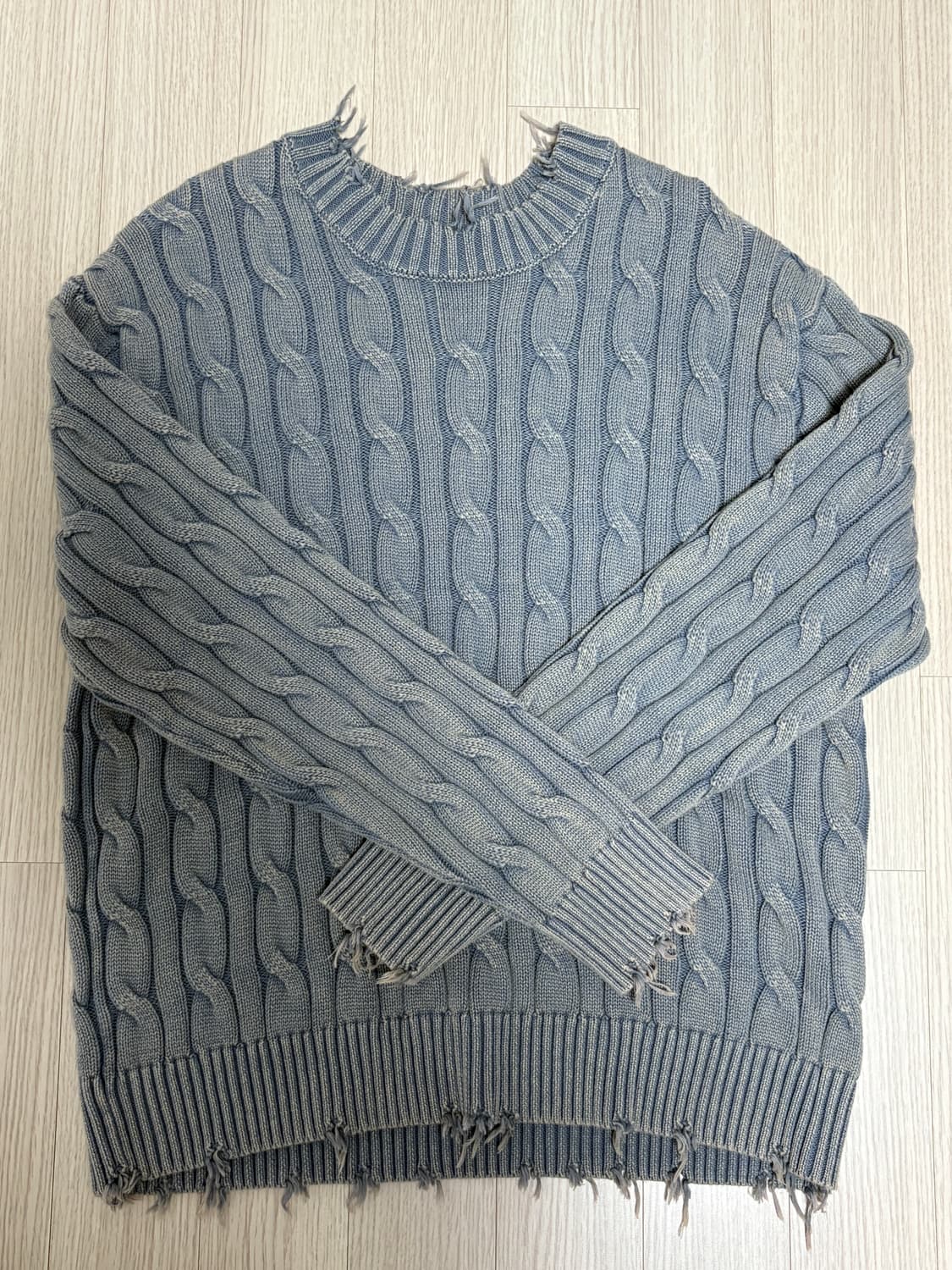 밈더워드로브 빈티지 워시드 케이블 니트 상품이미지3