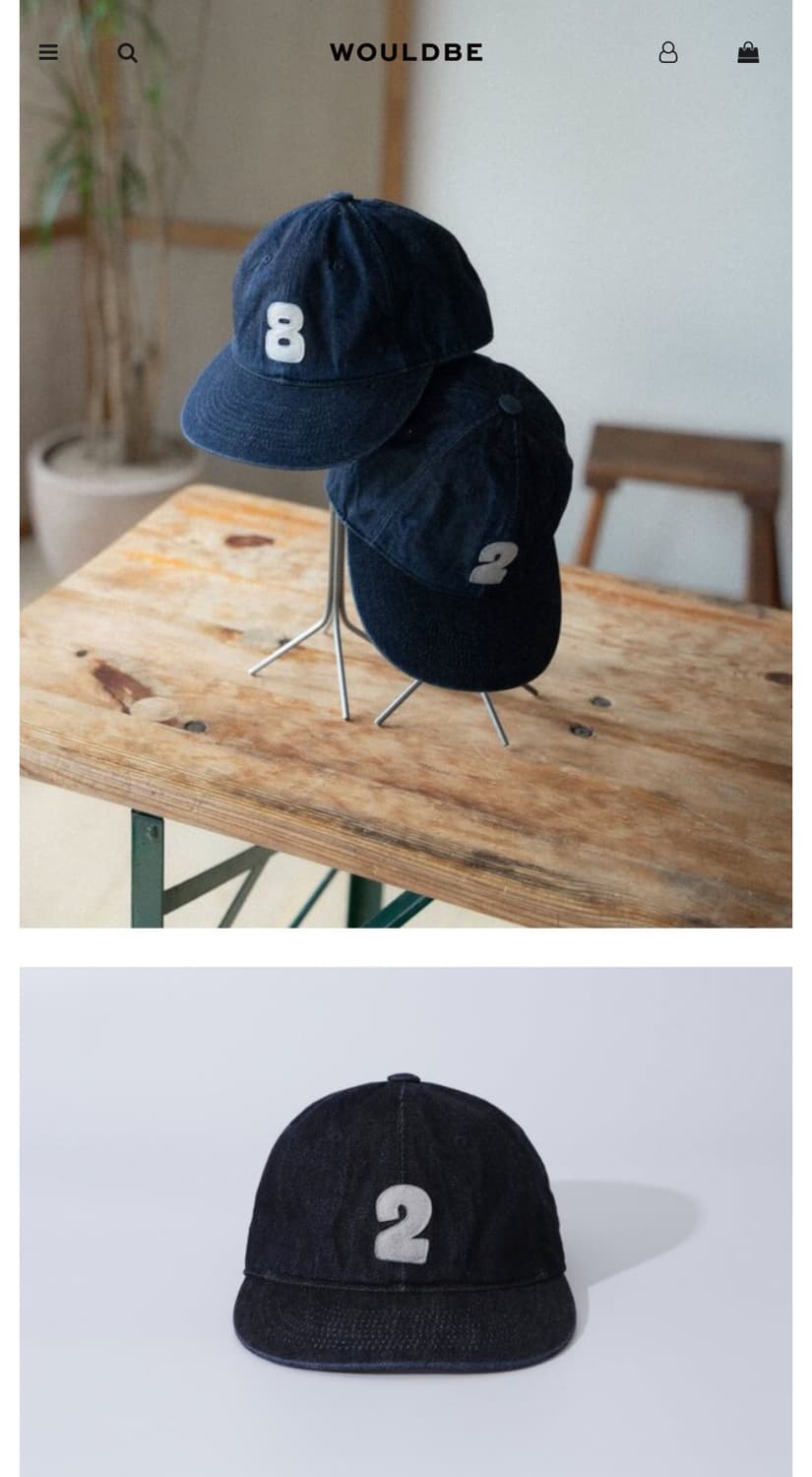 우드비(wouldbe) 데님 베이스볼 캡 (2) 상품이미지1
