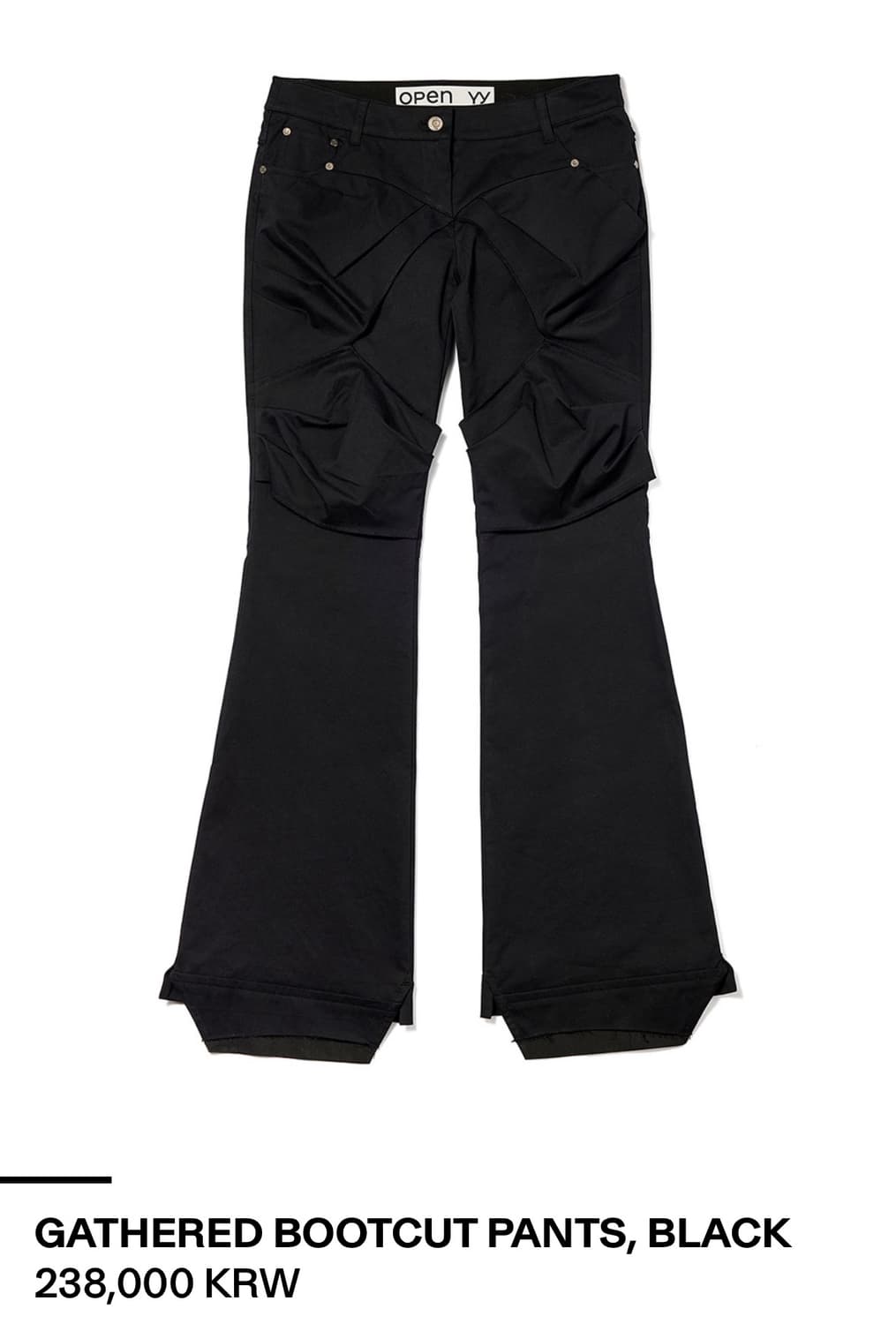 오픈와이와이 부츠컷 팬츠 GATHERED BOOTCUT PANTS 상품이미지1
