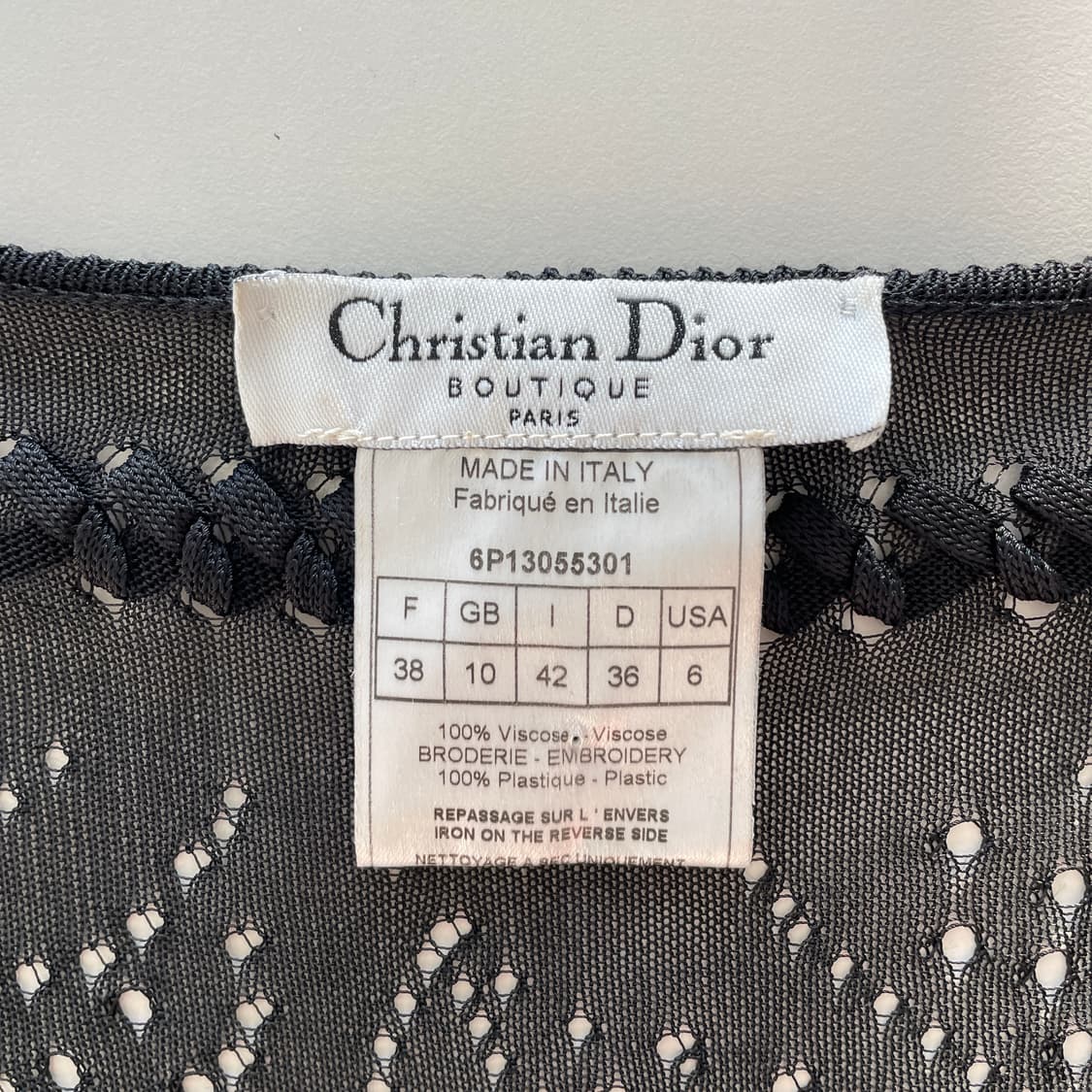 크리스찬 디올 펀칭&비즈 브레이드 트리밍 디자인 시스루 티셔츠 상품이미지6