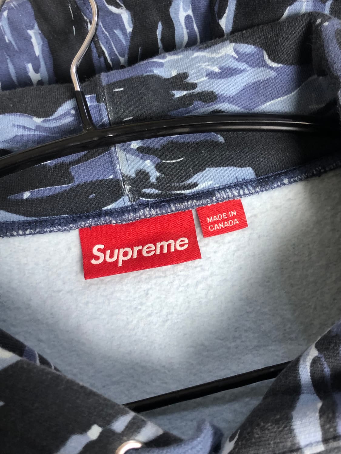 슈프림 스몰박스 후드티 블루타이거 카모 L 상품이미지4