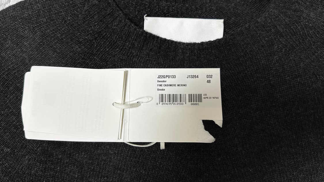 질샌더 울 캐시미어 크루넥 스웨터 스모크 상품이미지3