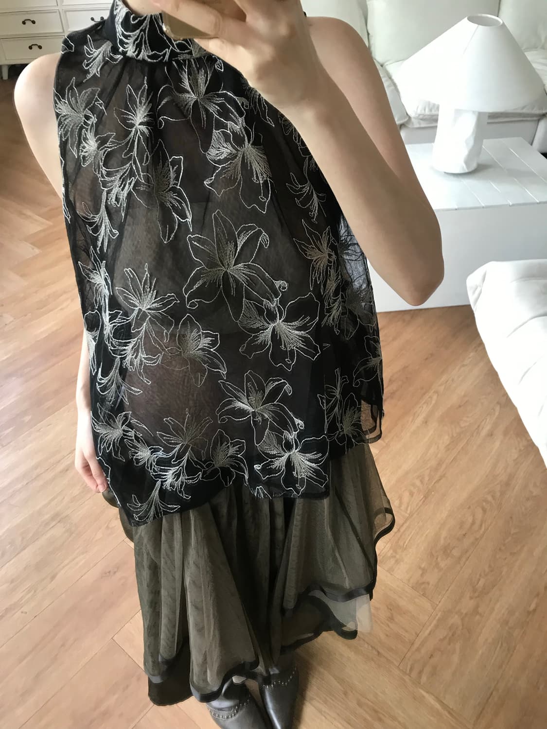 vintage pattern sleeveless blouse 상품이미지4