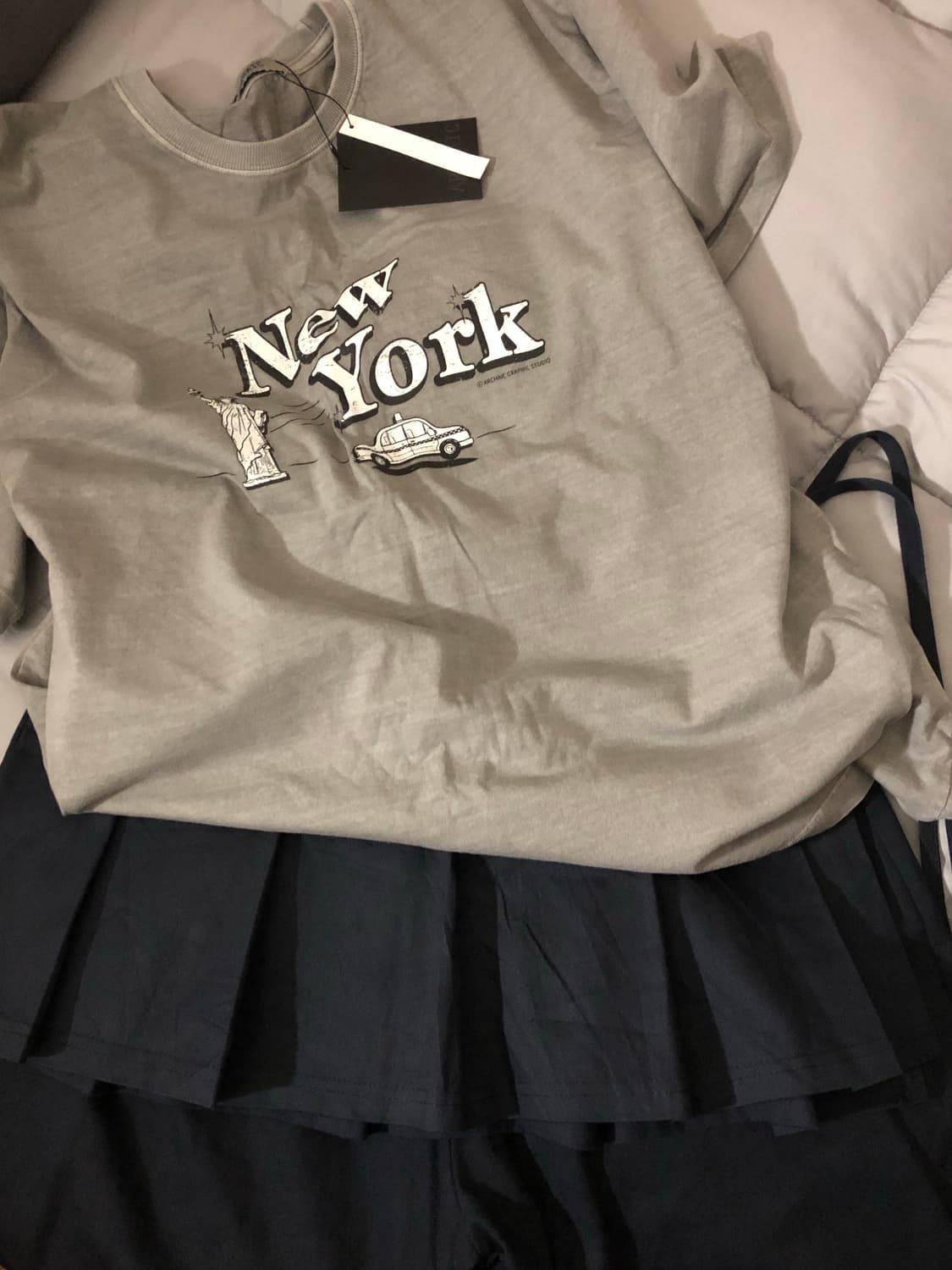 아르카익 뉴욕 오버핏 반팔티 워싱그레이 상품이미지1