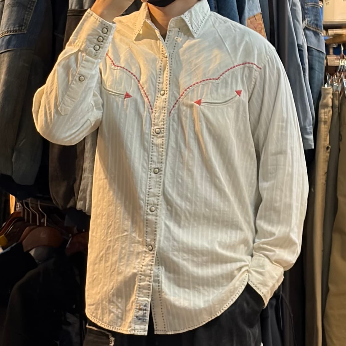 [NO.9] VTG 화이트 자수 셔츠 상품이미지2