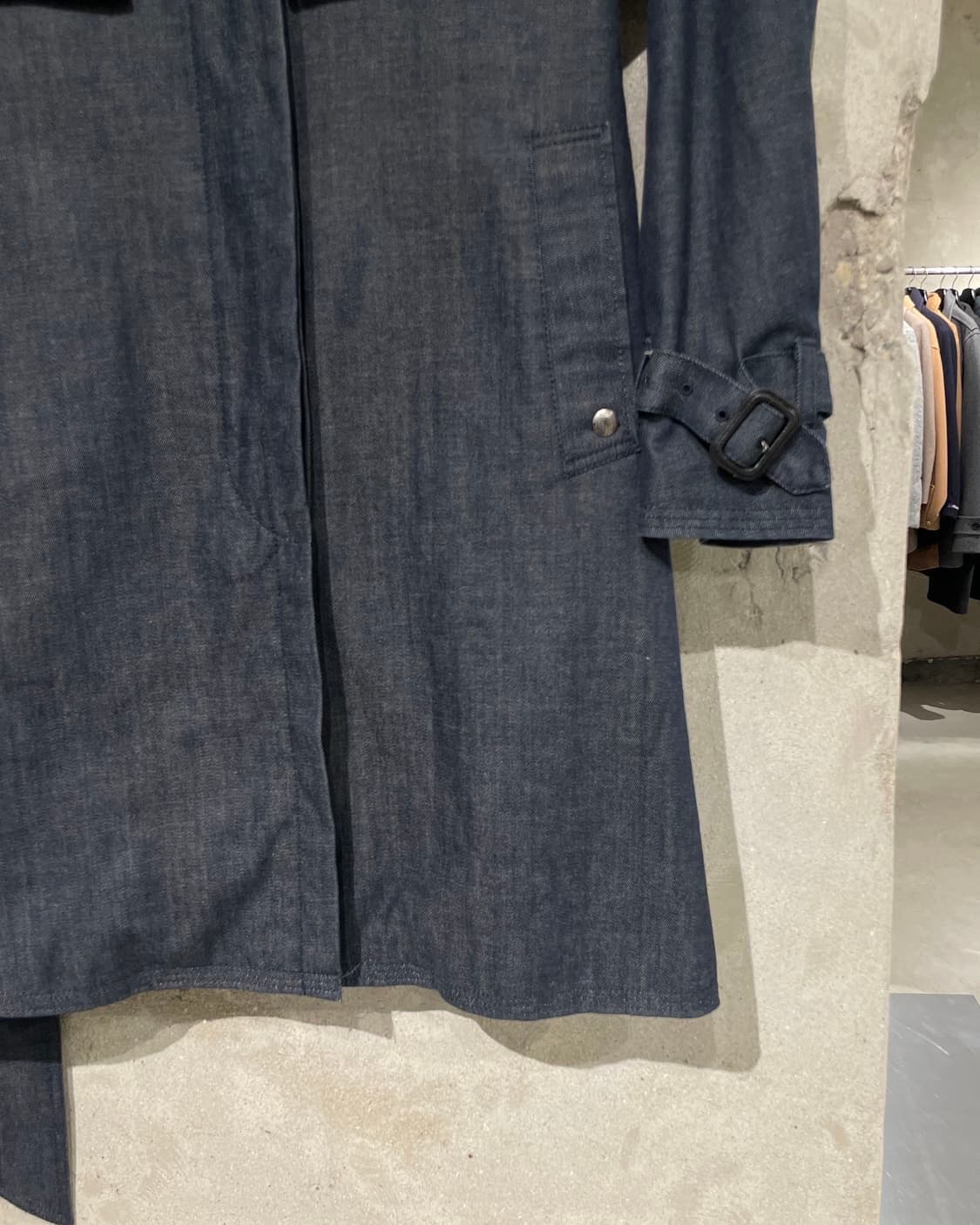 미하라 야스히로 진청 히든 버튼 싱글 데님 코트 상품이미지5