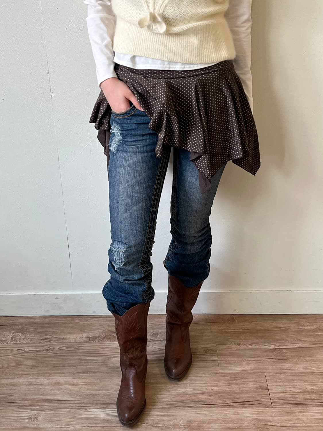 Japan Vtg 트임 패치 데님 진 상품이미지5