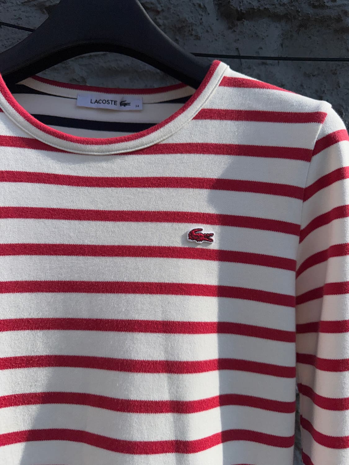 Lacoste 라코스테 레드화이트 티셔츠 상품이미지3